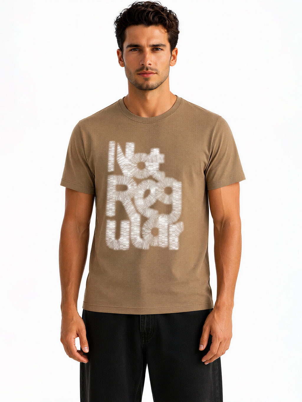 Distressed Typography Printed T-shirt