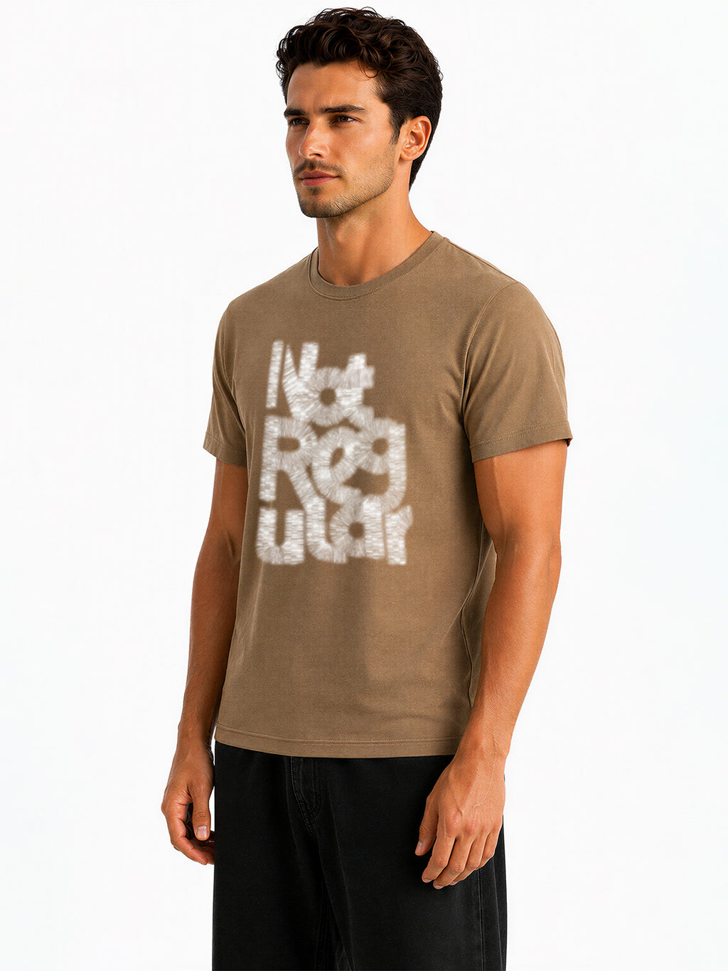 Distressed Typography Printed T-shirt