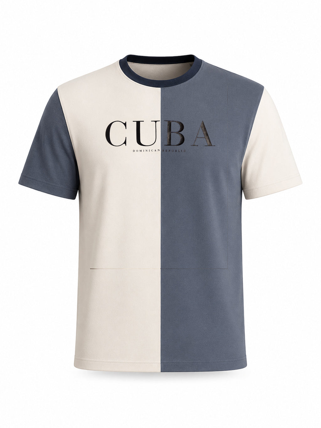 Colour Block Typography Printed T-shirt