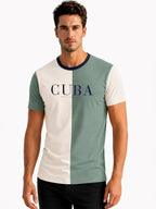 Colour Block Typography Printed T-shirt