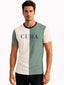 Colour Block Typography Printed T-shirt