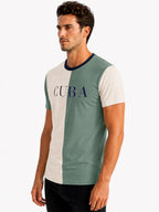Colour Block Typography Printed T-shirt