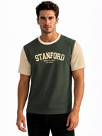 Olive Typography Printed T-Shirt