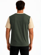 Olive Typography Printed T-Shirt