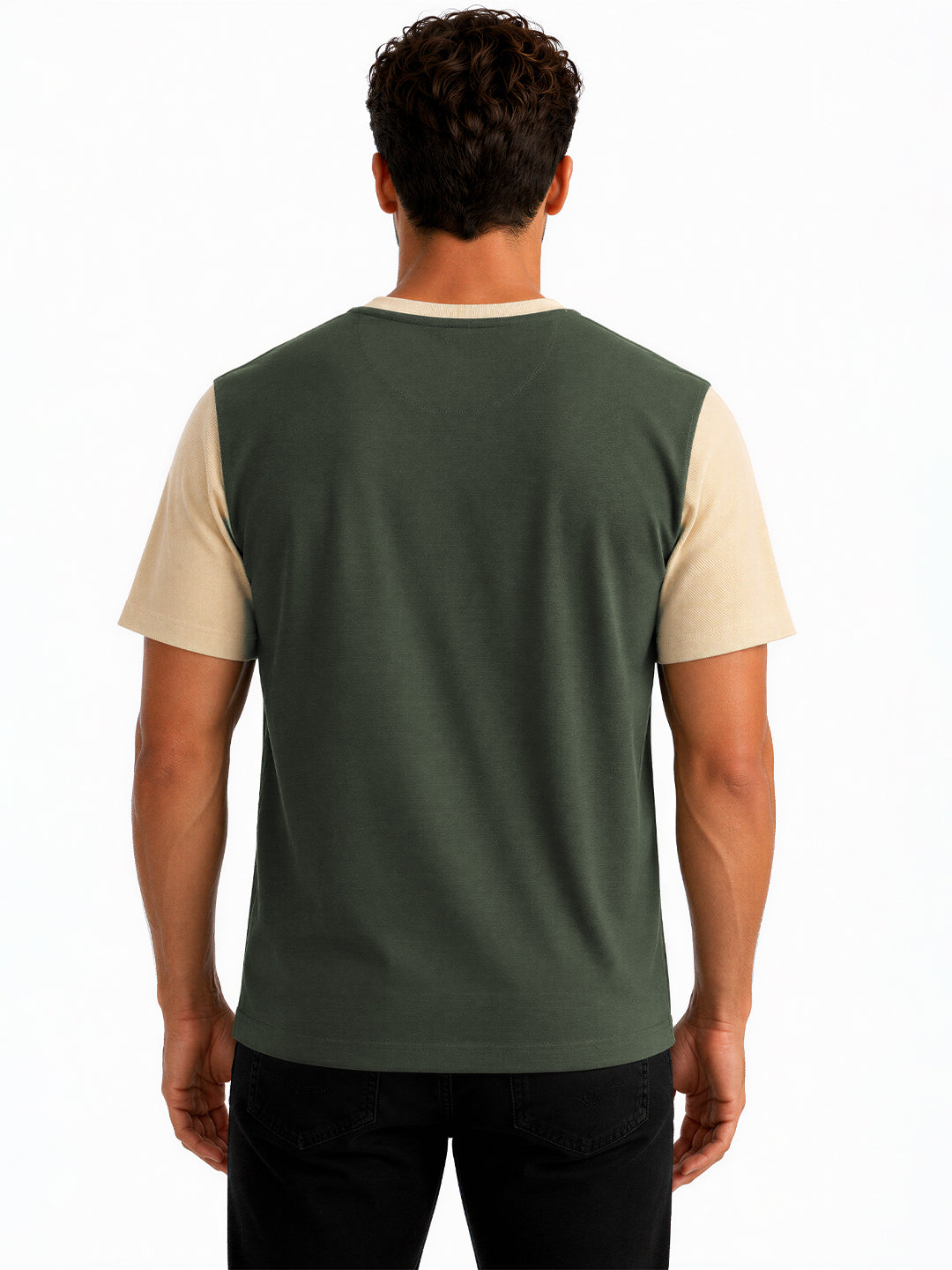 Olive Typography Printed T-Shirt