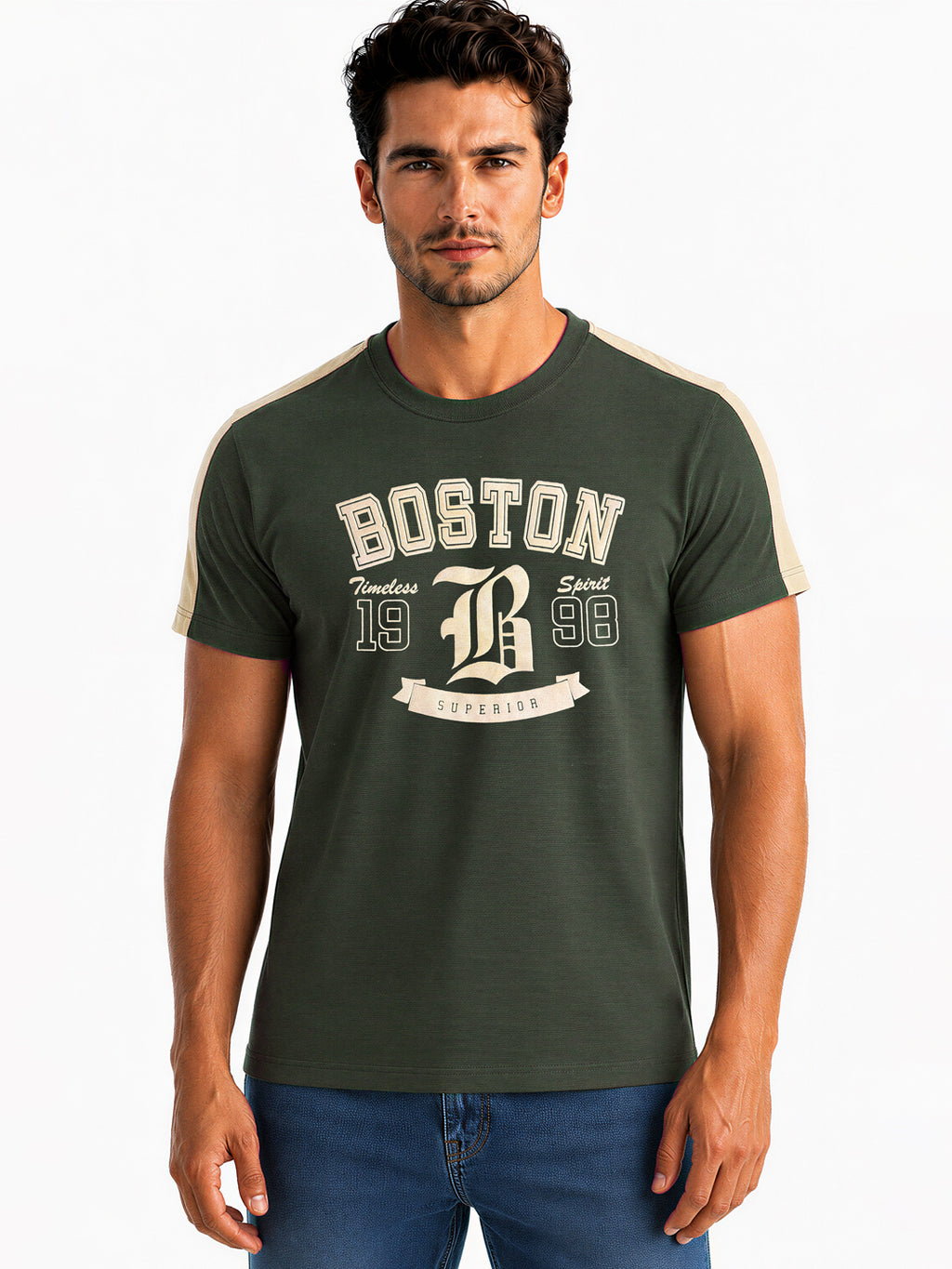 Boston Typography Printed T-shirt
