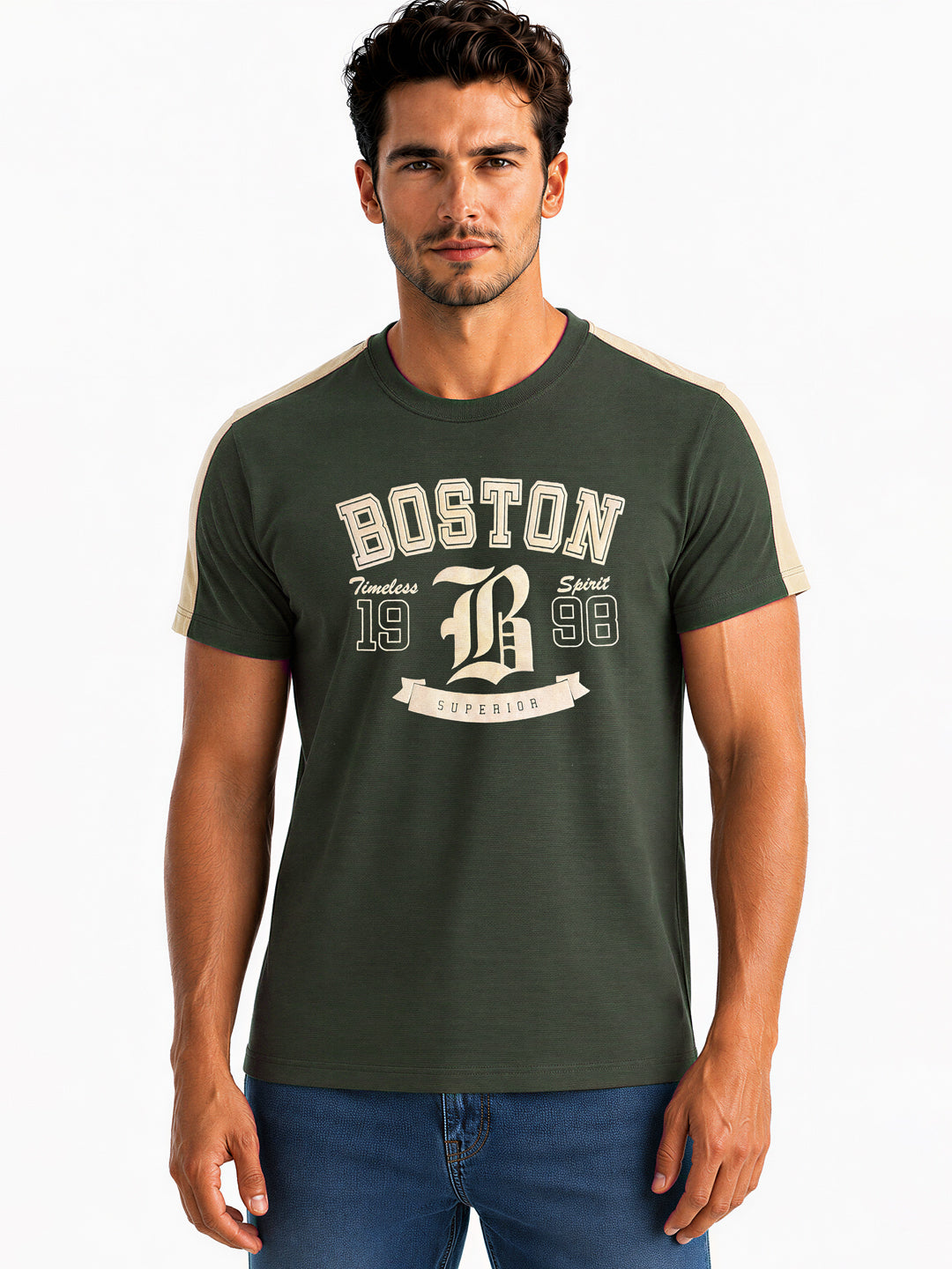 Boston Typography Printed T-shirt