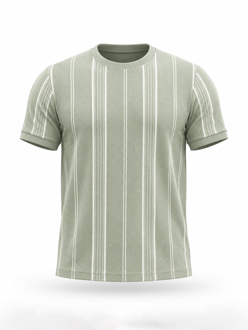 Sage Green Textured Stripe T-shirt
