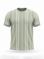 Sage Green Textured Stripe T-shirt