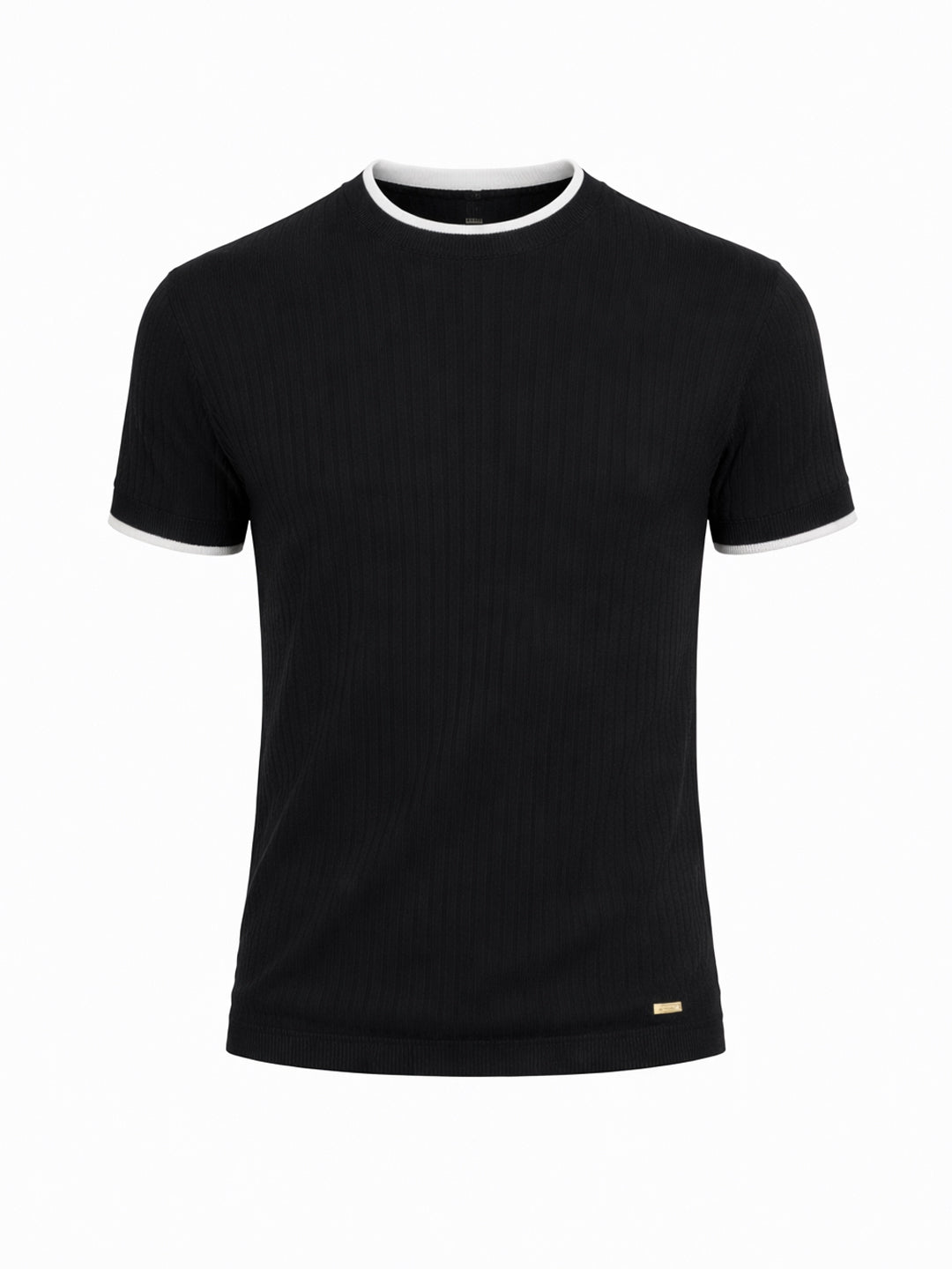 Black Rib Knit T-Shirt Secondary image