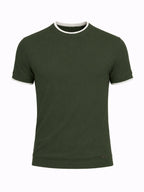 Green Rib Knit T-Shirt