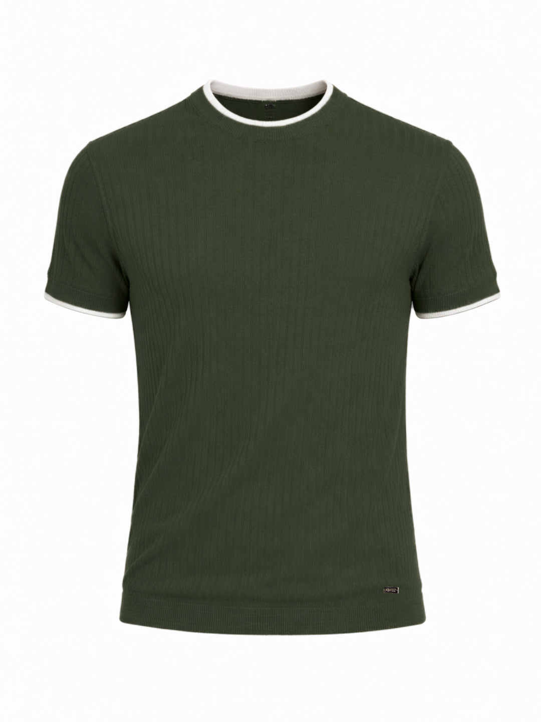 Green Rib Knit T-Shirt