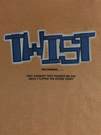 Brown Twist Typography Print T-shirt