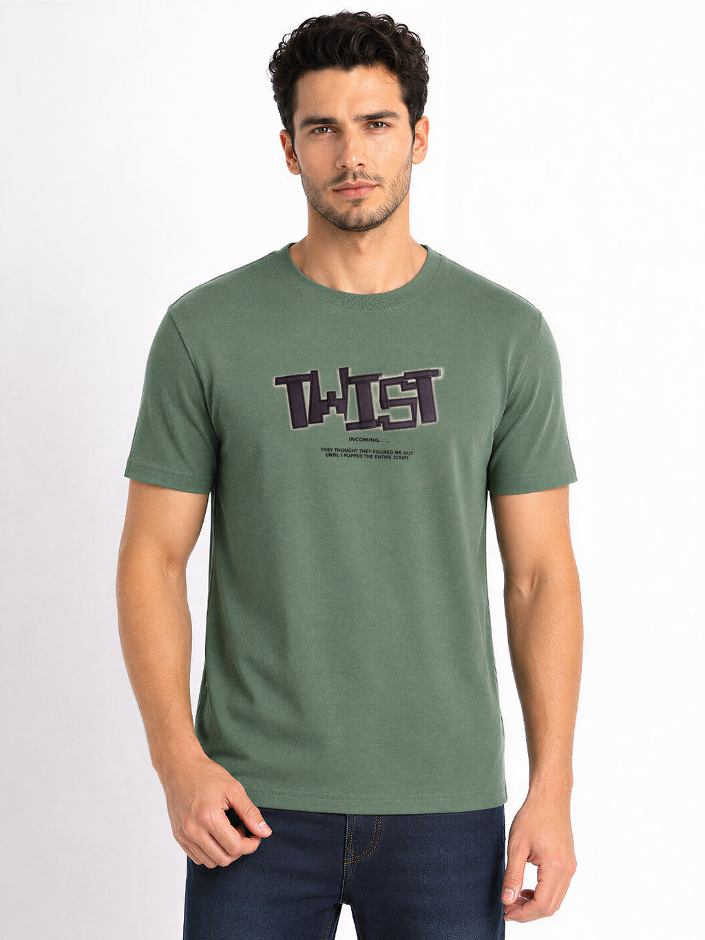 Twist Typography Print T-shirt