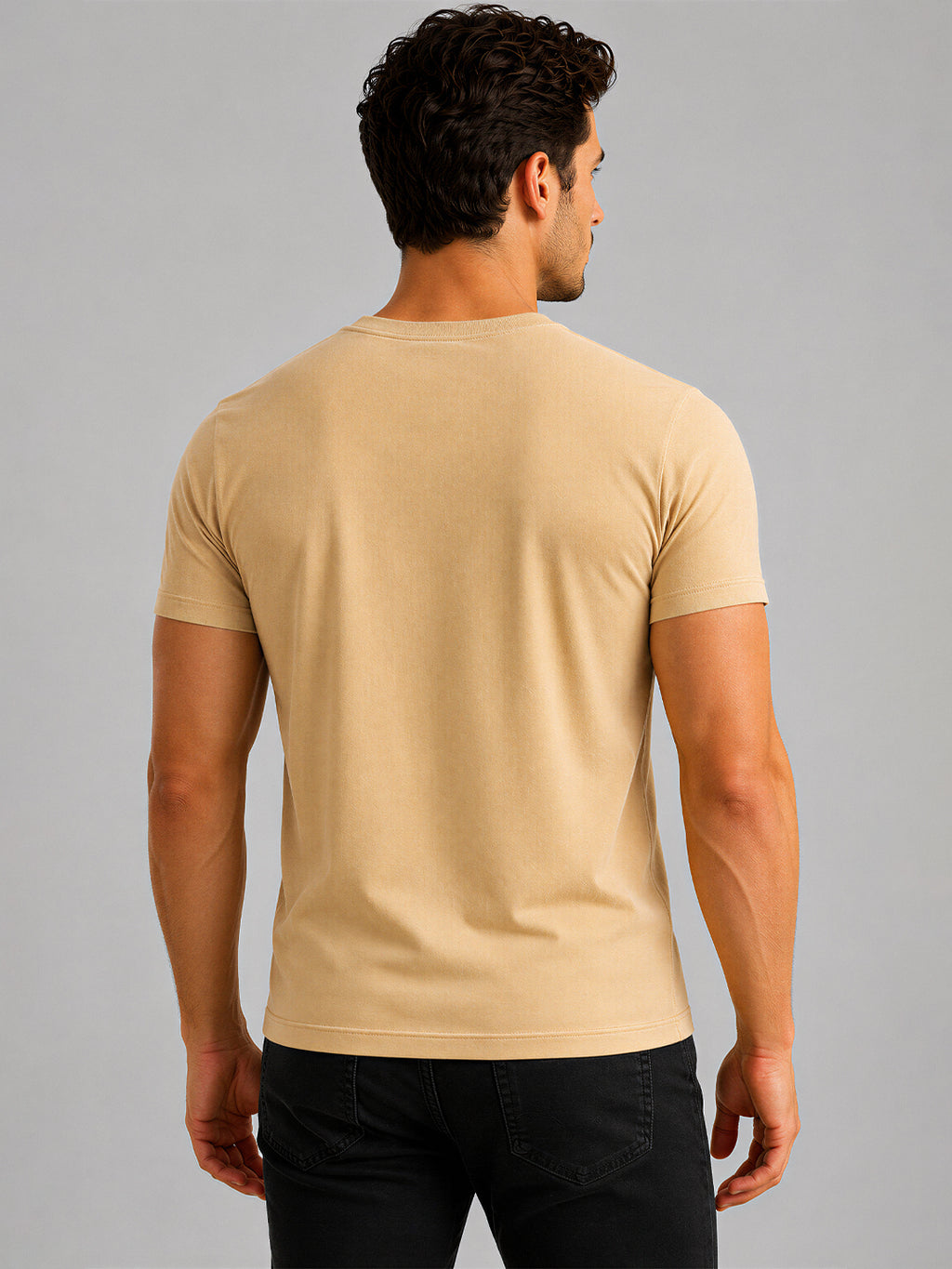 Beige Graphic Print T-shirt