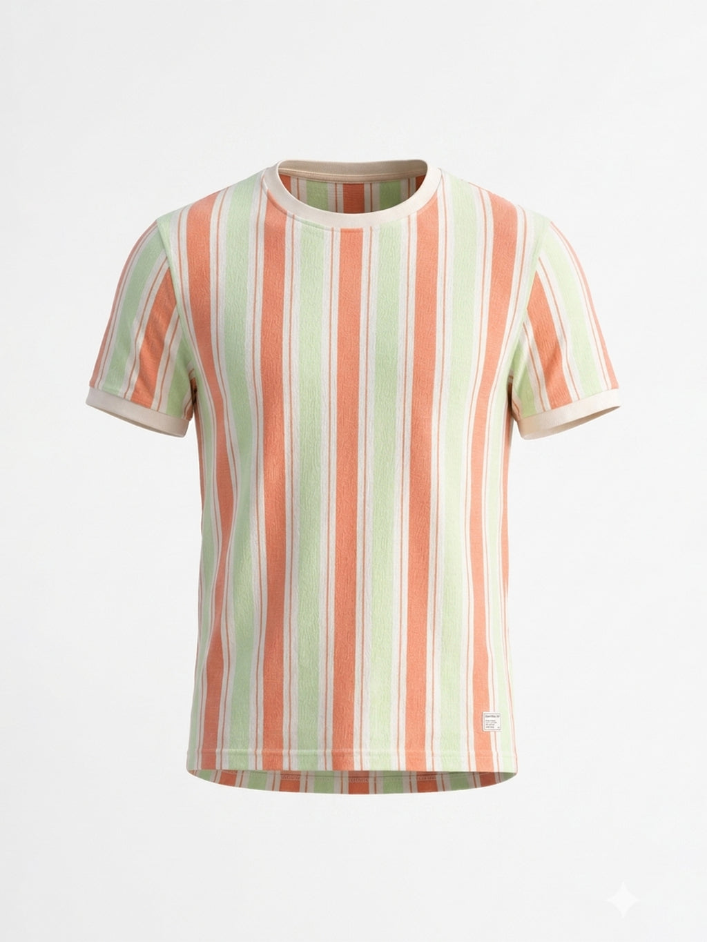 Vertical Striped Round Neck T-shirt