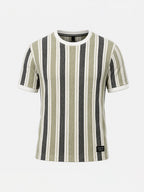 Vertical Striped Round Neck T-shirt