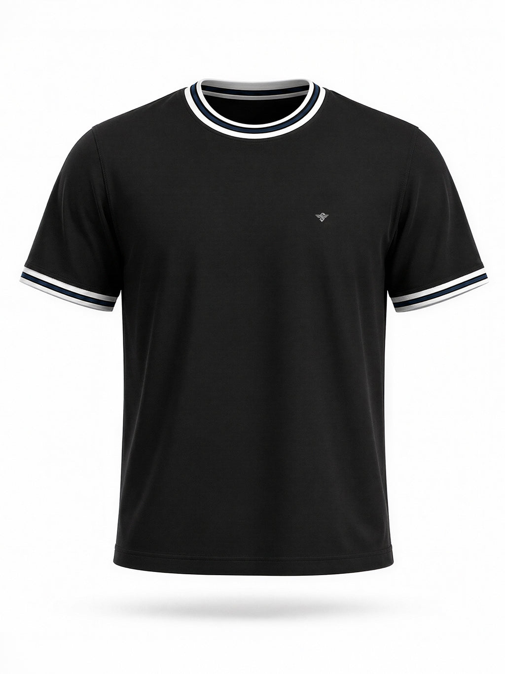 Contrast Detail Round Neck T-shirt
