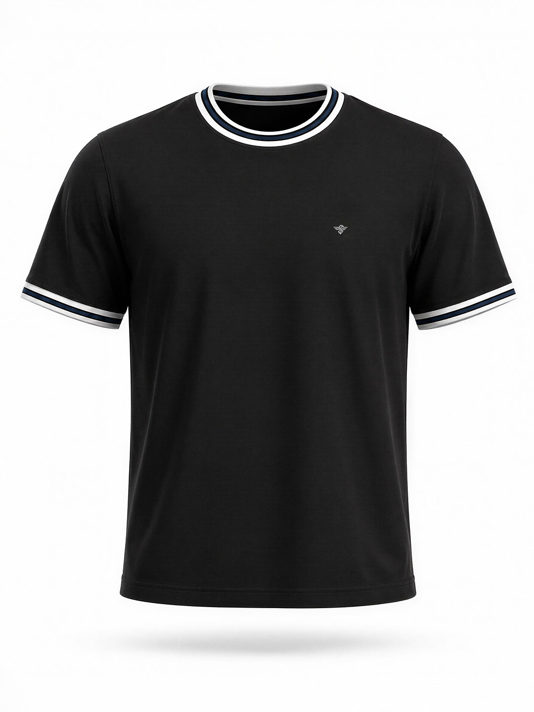 Contrast Detail Round Neck T-shirt