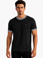 Contrast Detail Round Neck T-shirt