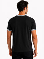 Contrast Detail Round Neck T-shirt