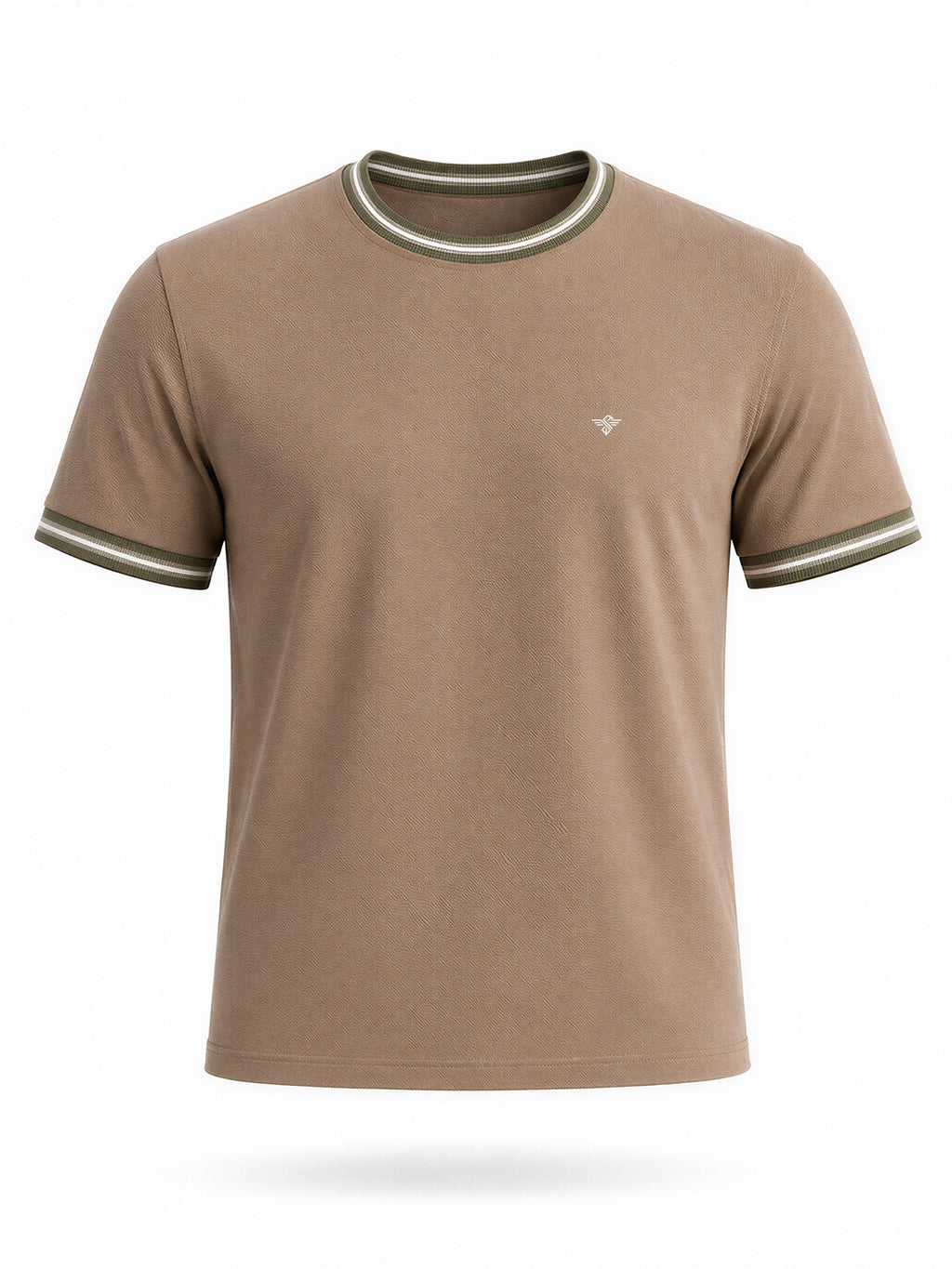 Contrast Detail Round Neck T-shirt
