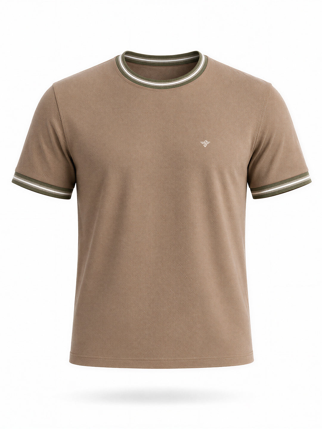 Contrast Detail Round Neck T-shirt