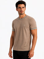 Contrast Detail Round Neck T-shirt