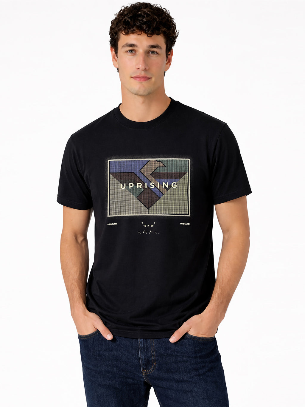 Black “Uprising” Graphic T-Shirt