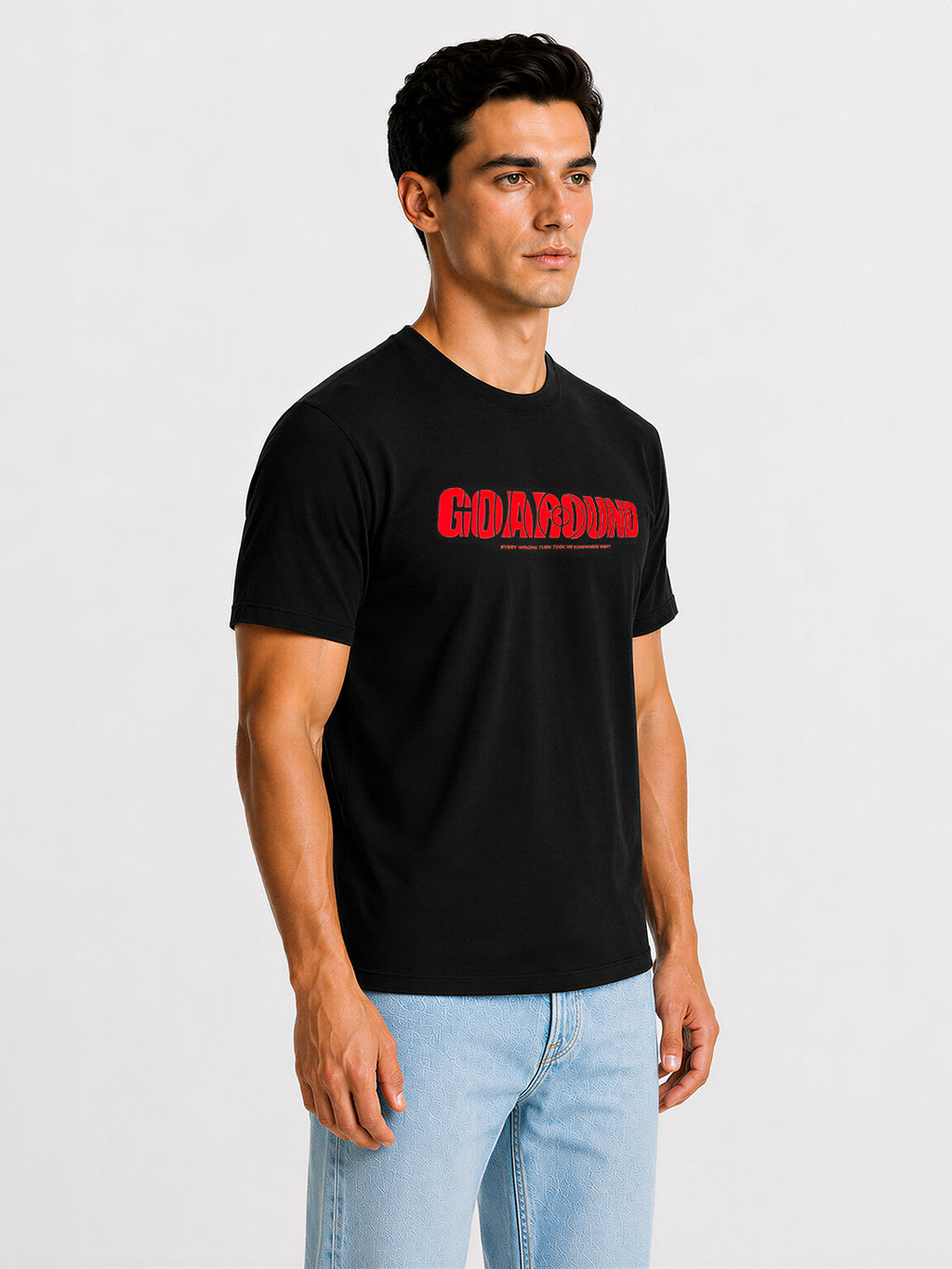 Bold Typography Printed T-shirt