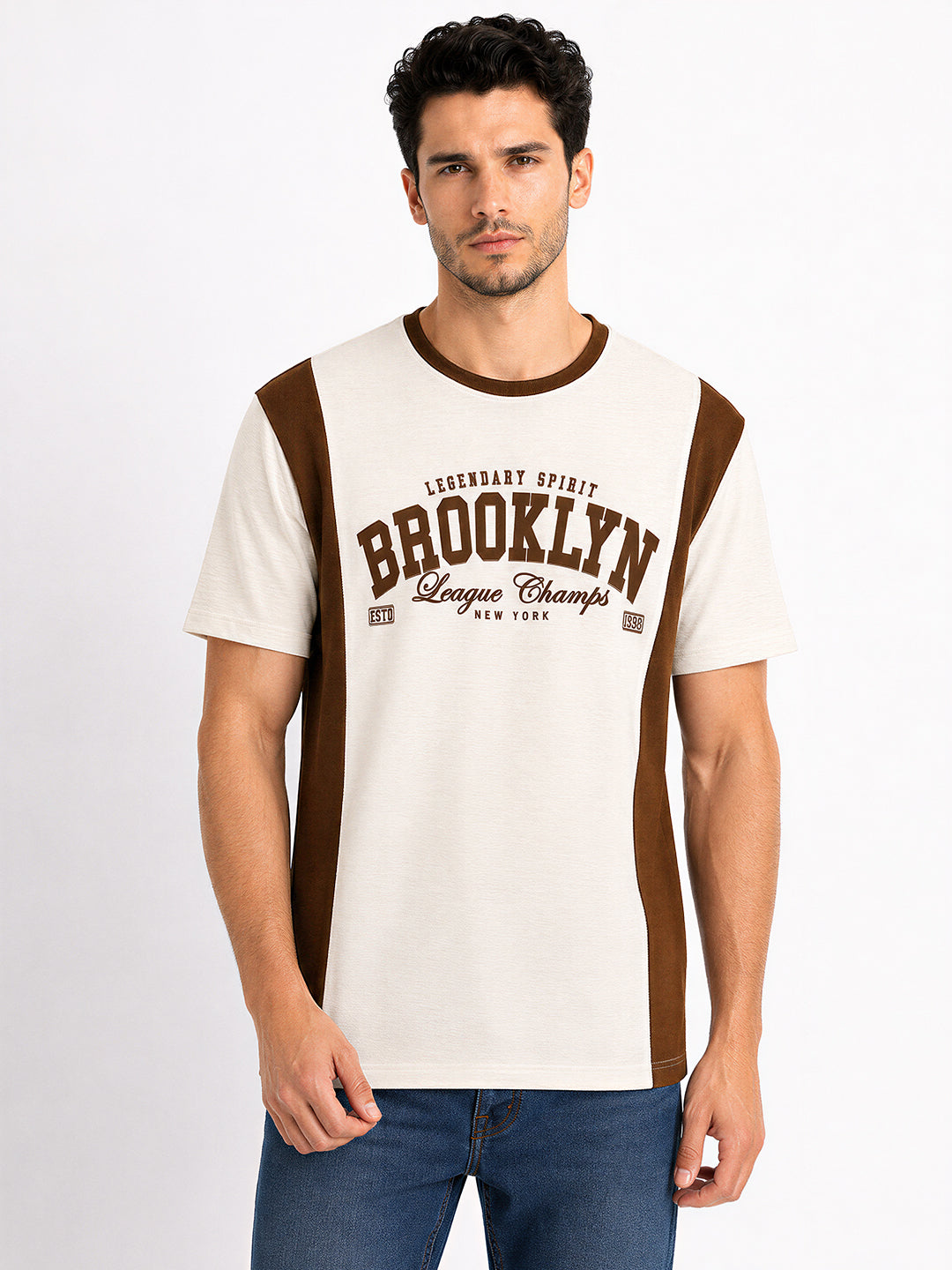 Graphic Printed Colourblock T-shirt