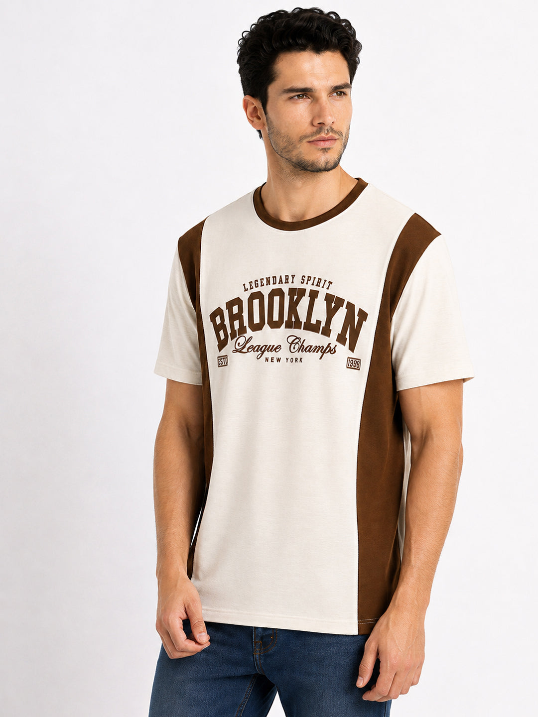 Graphic Printed Colourblock T-shirt