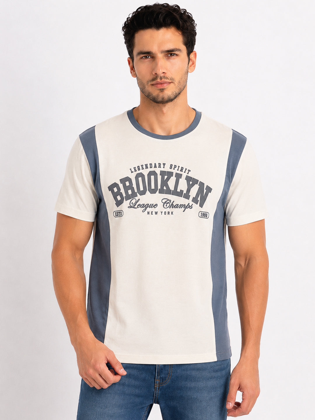 Graphic Printed Colourblock T-shirt
