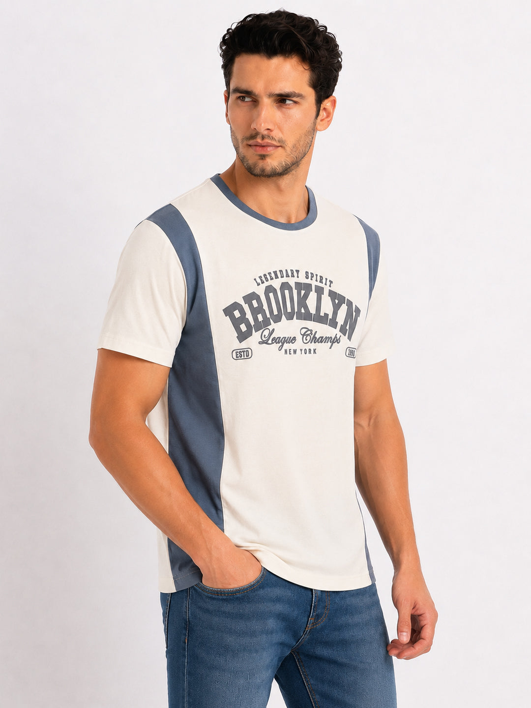 Graphic Printed Colourblock T-shirt