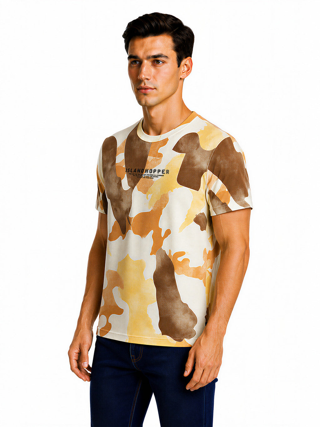 Earth Tone Abstract Printed T-shirt