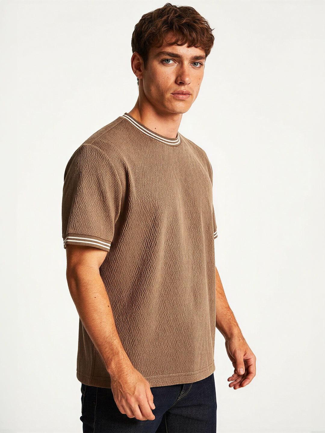 Coffee Terrain Textured T-Shirt