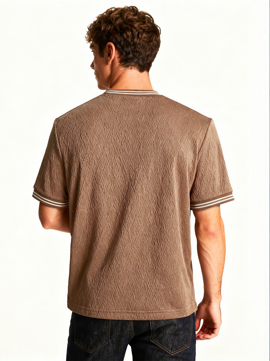 Coffee Terrain Textured T-Shirt