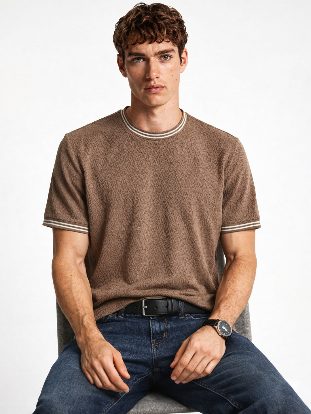 Coffee Terrain Textured T-Shirt Main image