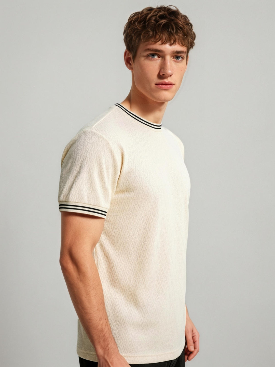Off White Terrain Textured T-Shirt