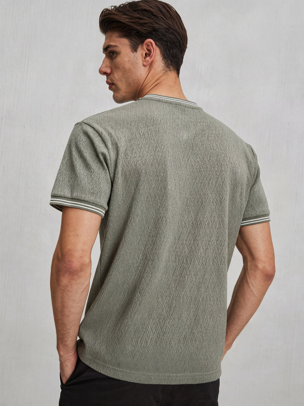 Olive Terrain Textured T-Shirt