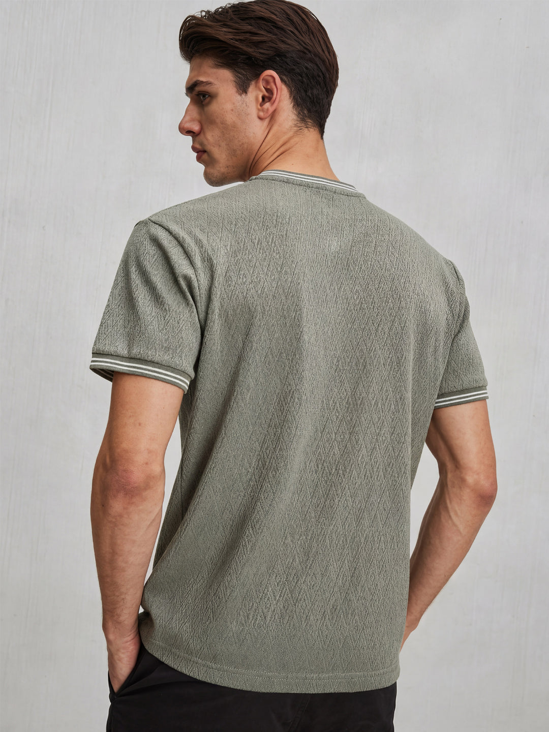 Olive Terrain Textured T-Shirt