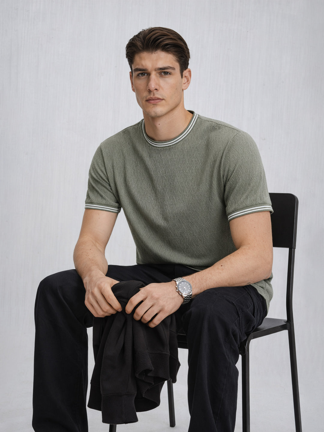 Olive Terrain Textured T-Shirt