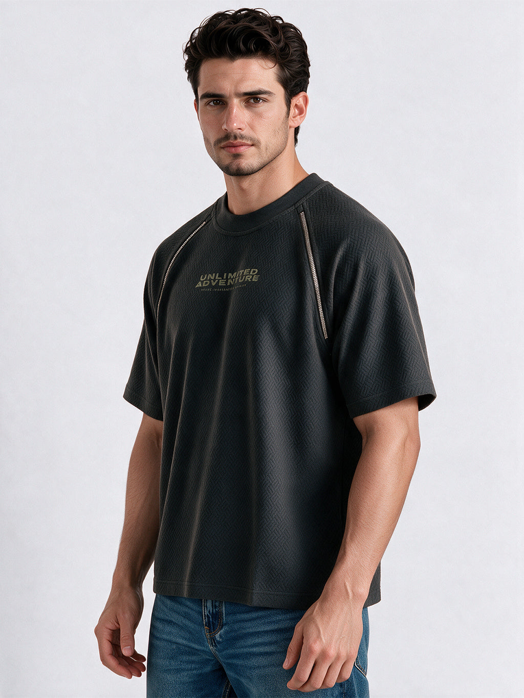 Men's Cotton Blend Printed Round Neck Regular Fit T-Shirt