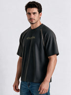 Men's Cotton Blend Printed Round Neck Regular Fit T-Shirt