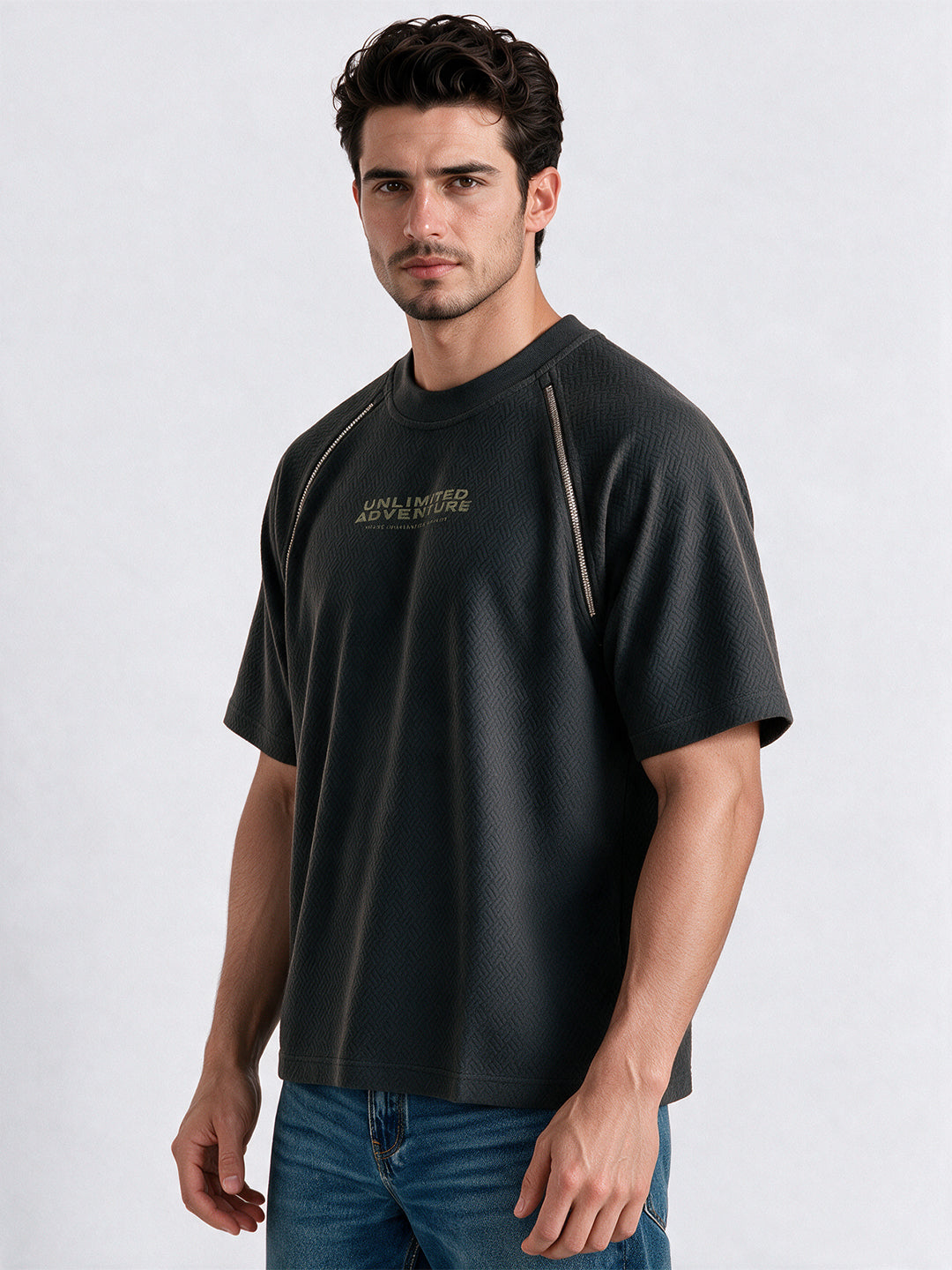 Men's Cotton Blend Printed Round Neck Regular Fit T-Shirt