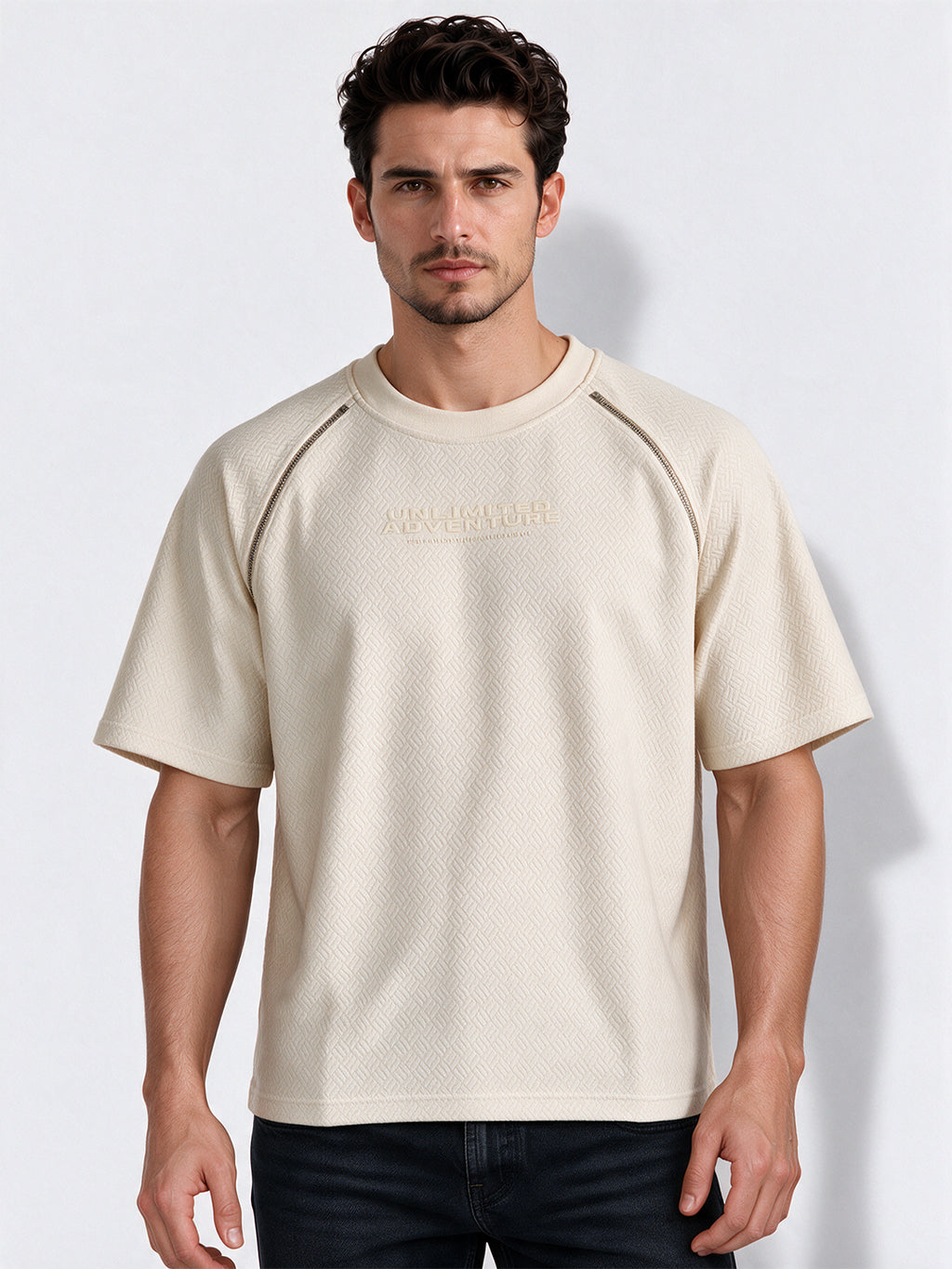 Men's Cotton Blend Printed Round Neck Regular Fit T-Shirt