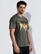 Men's Cotton Blend Printed Round Neck Regular Fit T-Shirt