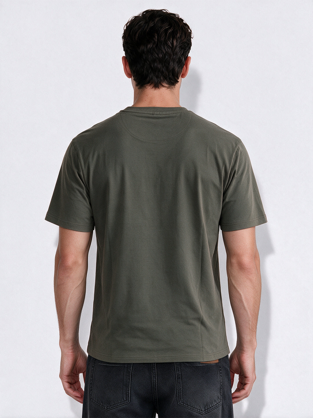 Men's Cotton Blend Printed Round Neck Regular Fit T-Shirt