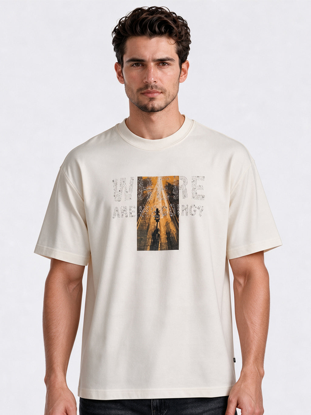 Men's Printed Round Neck Regular Fit T-Shirt