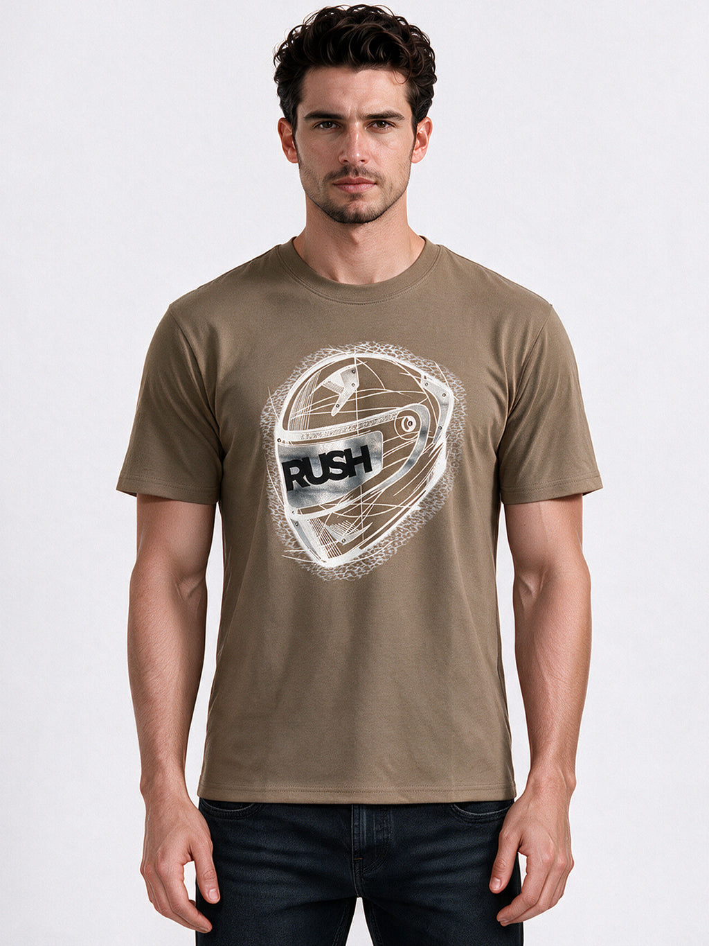 Men's Printed Round Neck Regular Fit T-Shirt